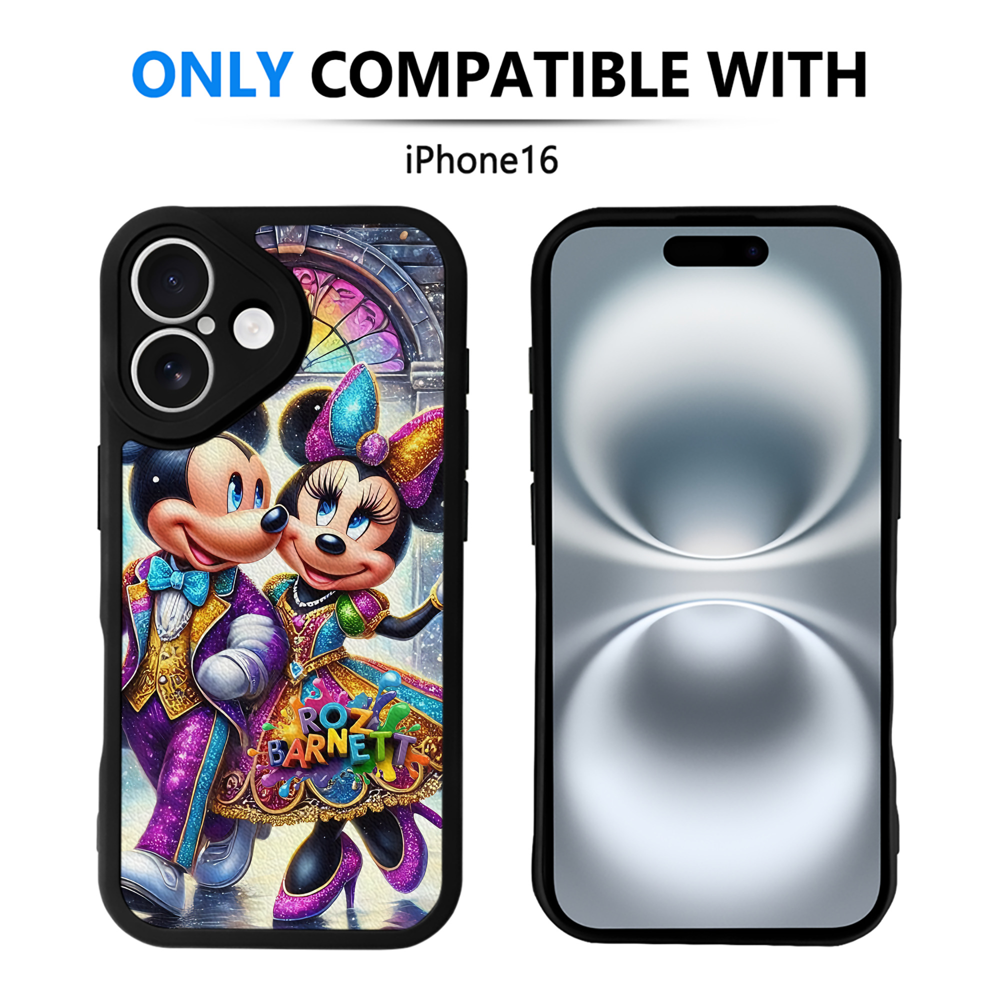 （画像用） ミッキーマウス Mickey Mouse 【iPhone 16シリーズ対応】シリコンスマホケース（レザー調） 材質：シリコン